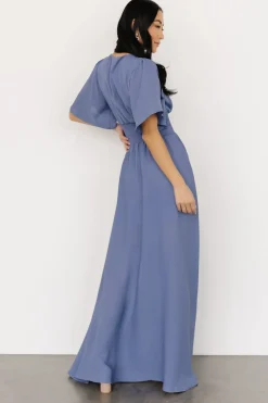 Baltic Born WINTER ESSENTIALS|Verona Smocked Maxi Dress | Blue