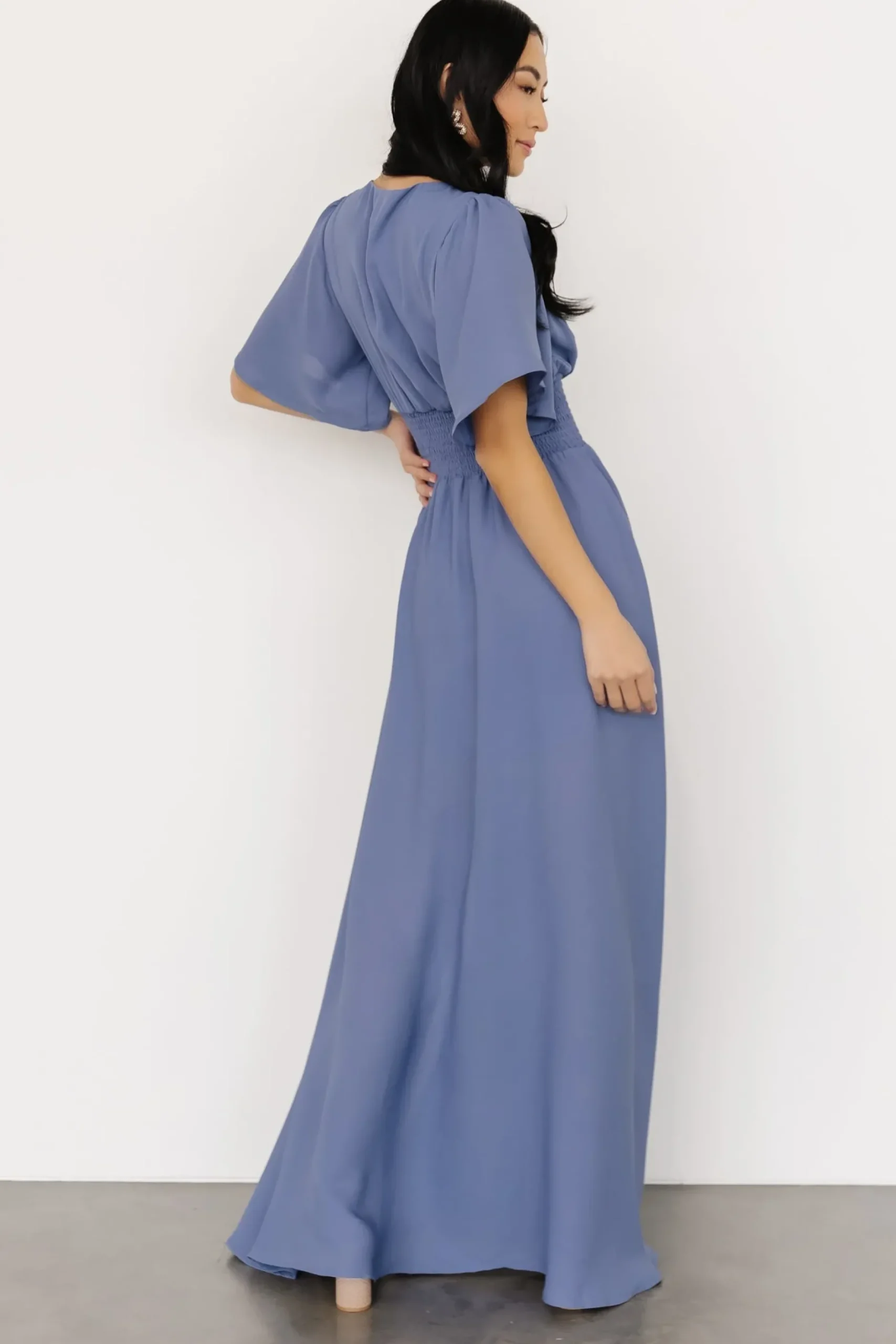 Baltic Born WINTER ESSENTIALS|Verona Smocked Maxi Dress | Blue