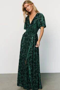Baltic Born bump friendly|WINTER ESSENTIALS|Veronica Velvet Maxi Dress | Green