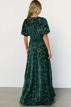 Baltic Born bump friendly|WINTER ESSENTIALS|Veronica Velvet Maxi Dress | Green