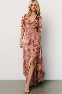 Baltic Born bump friendly|WINTER ESSENTIALS|Veronica Velvet Maxi Dress | Blush