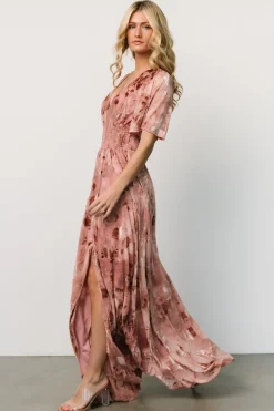 Baltic Born bump friendly|WINTER ESSENTIALS|Veronica Velvet Maxi Dress | Blush