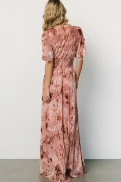 Baltic Born bump friendly|WINTER ESSENTIALS|Veronica Velvet Maxi Dress | Blush