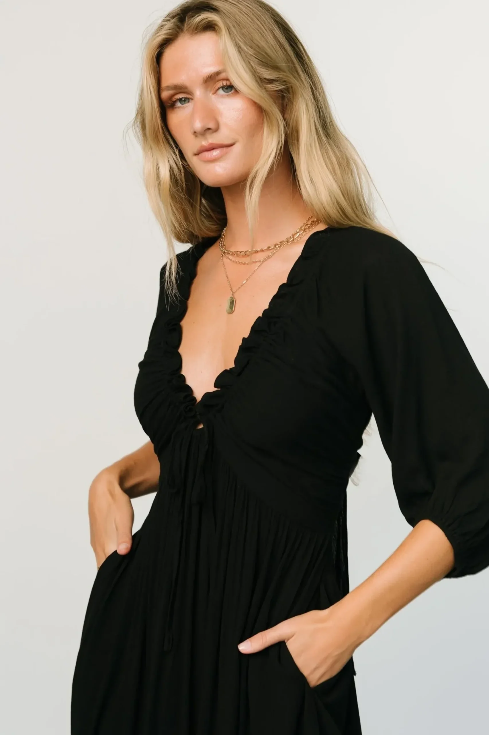 Baltic Born midi dresses|Vicki Midi Dress | Black
