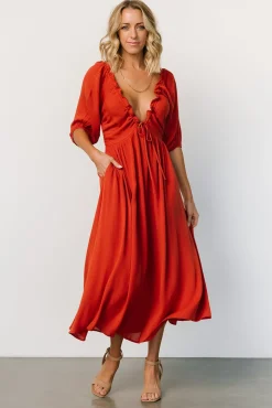 Baltic Born midi dresses|Vicki Midi Dress | Rust