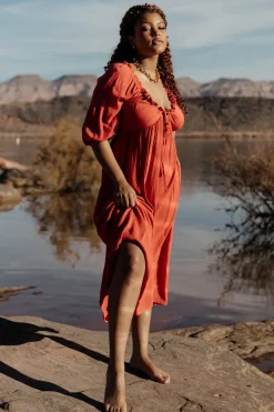 Baltic Born midi dresses|Vicki Midi Dress | Rust