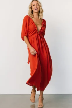 Baltic Born midi dresses|Vicki Midi Dress | Rust
