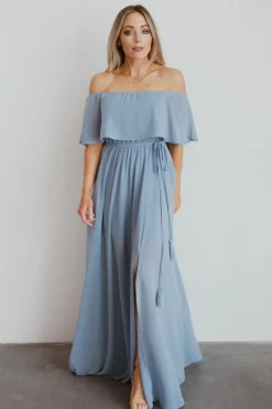 Baltic Born maxi dresses|WEDDING SUITE|Victoria Off Shoulder Maxi Dress | Light Blue