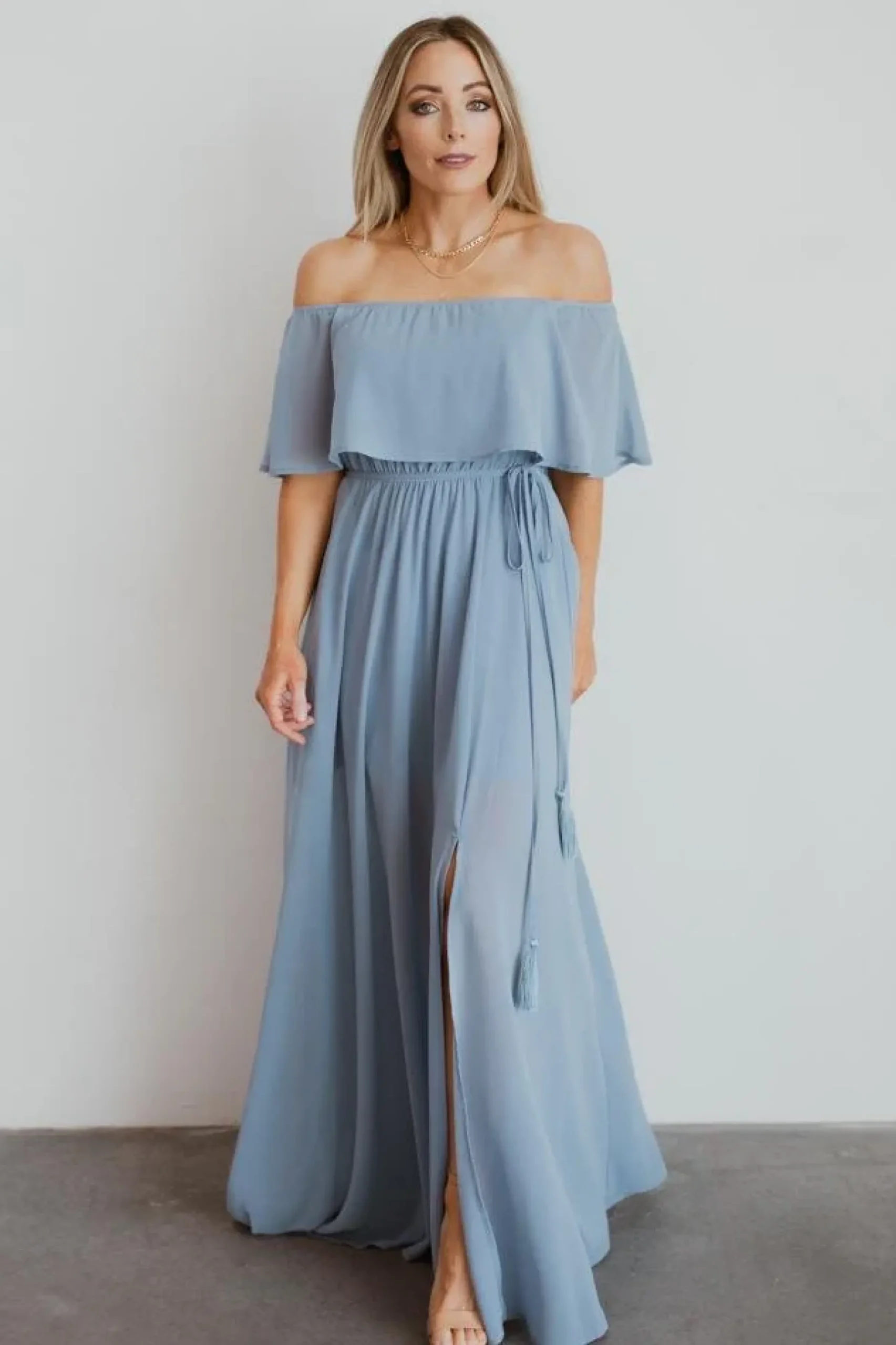 Baltic Born maxi dresses|WEDDING SUITE|Victoria Off Shoulder Maxi Dress | Light Blue