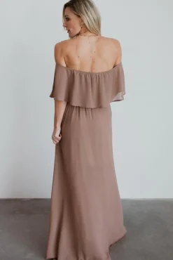 Baltic Born maxi dresses|WEDDING SUITE|Victoria Off Shoulder Maxi Dress | Mocha