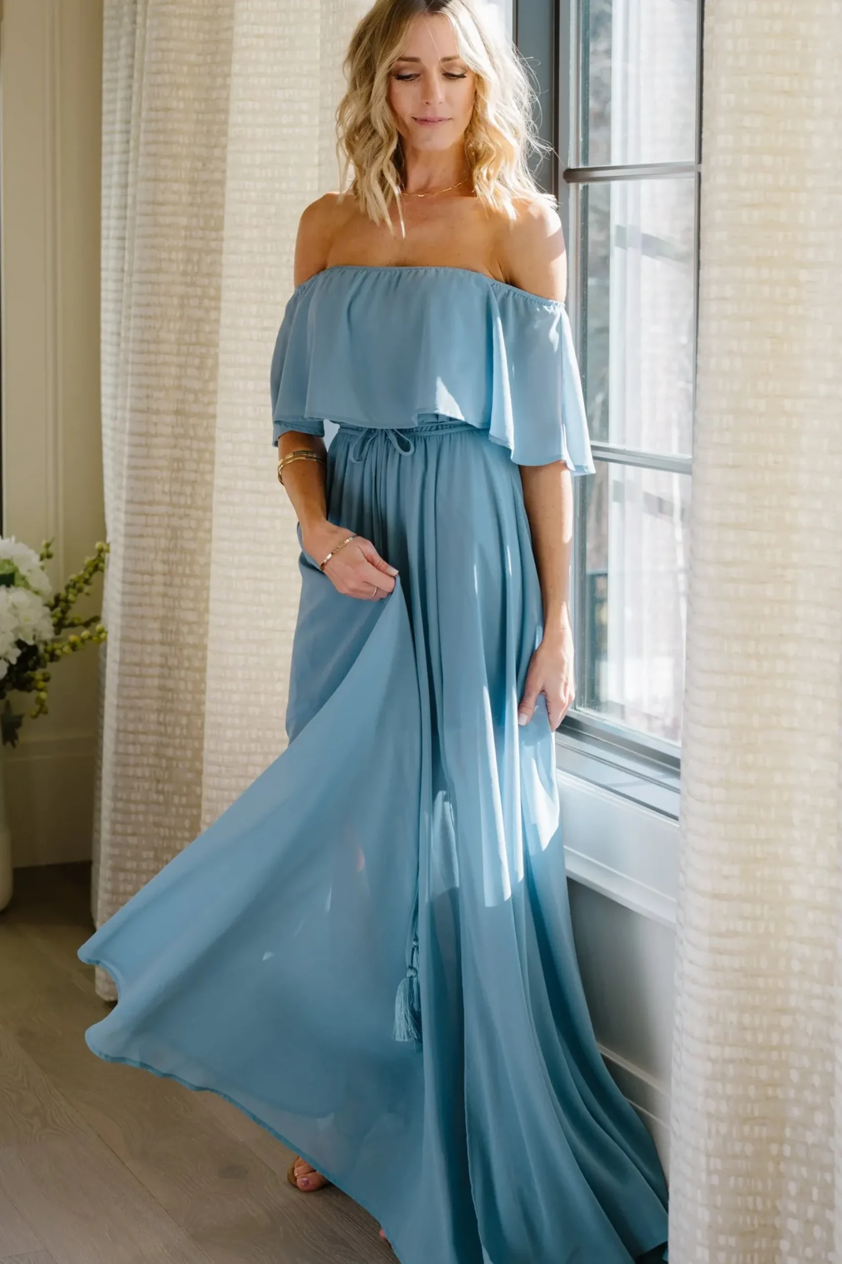 Baltic Born maxi dresses|WEDDING SUITE|Victoria Off Shoulder Maxi Dress | Mocha