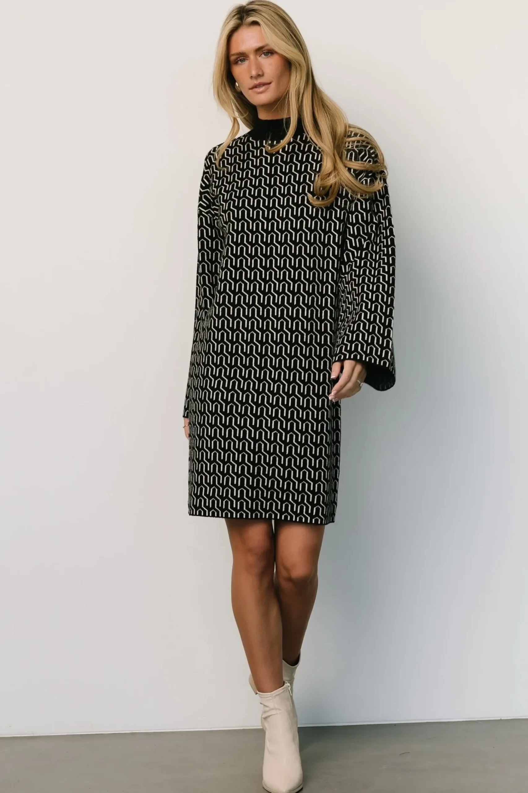 Baltic Born WINTER ESSENTIALS|Webster Sweater Dress | Black Print