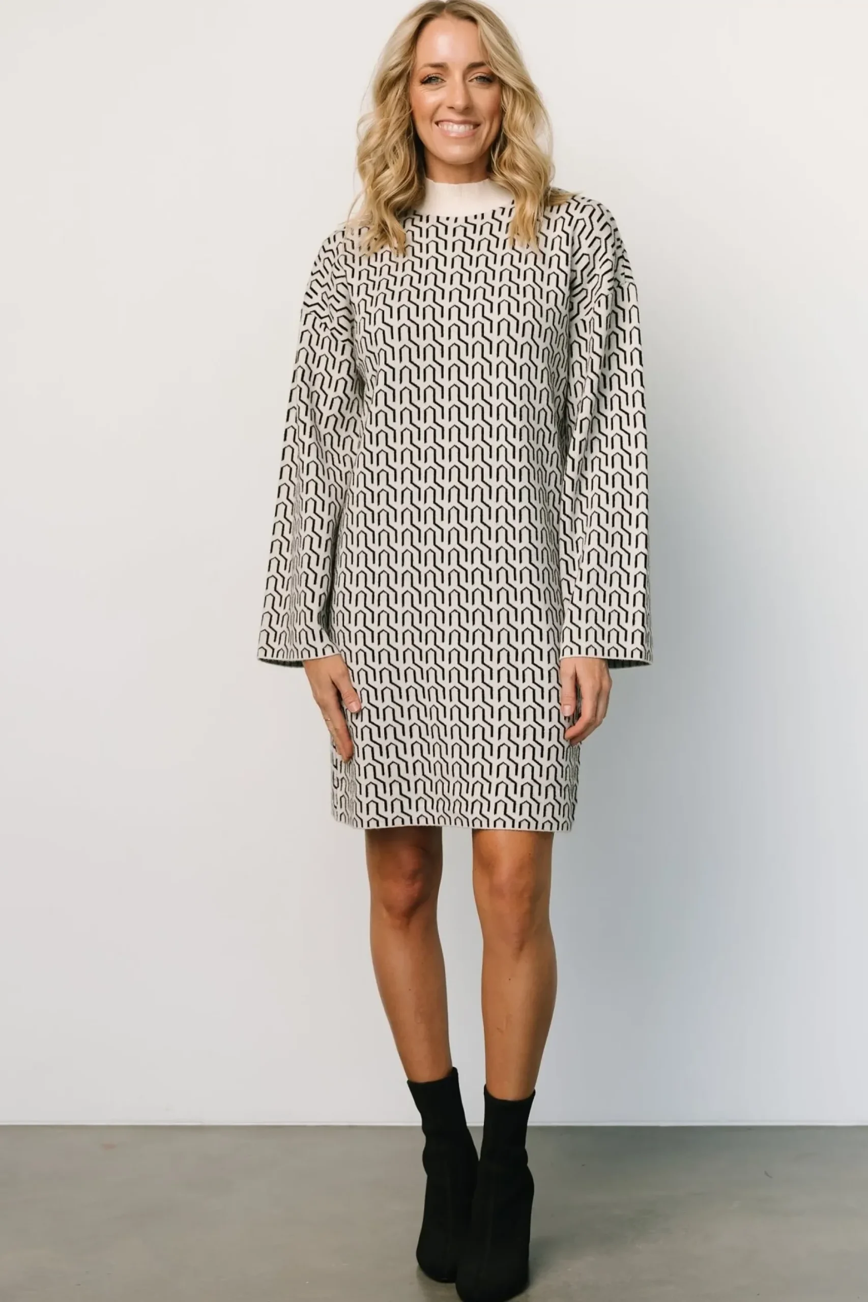 Baltic Born WINTER ESSENTIALS|Webster Sweater Dress | Ivory Print