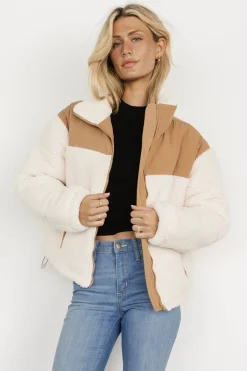 Baltic Born outerwear|Weekender Sherpa Puffer Jacket | Cream + Camel