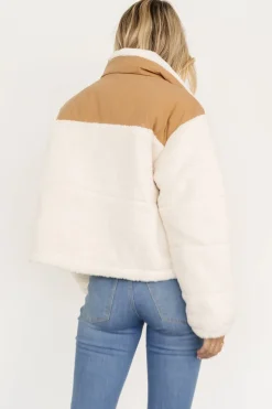 Baltic Born outerwear|Weekender Sherpa Puffer Jacket | Cream + Camel