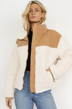 Baltic Born outerwear|Weekender Sherpa Puffer Jacket | Cream + Camel