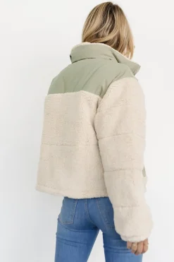 Baltic Born outerwear|Weekender Sherpa Puffer Jacket | Oatmeal + Sage