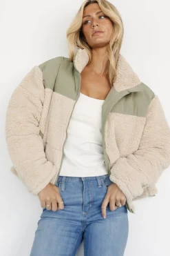 Baltic Born outerwear|Weekender Sherpa Puffer Jacket | Oatmeal + Sage