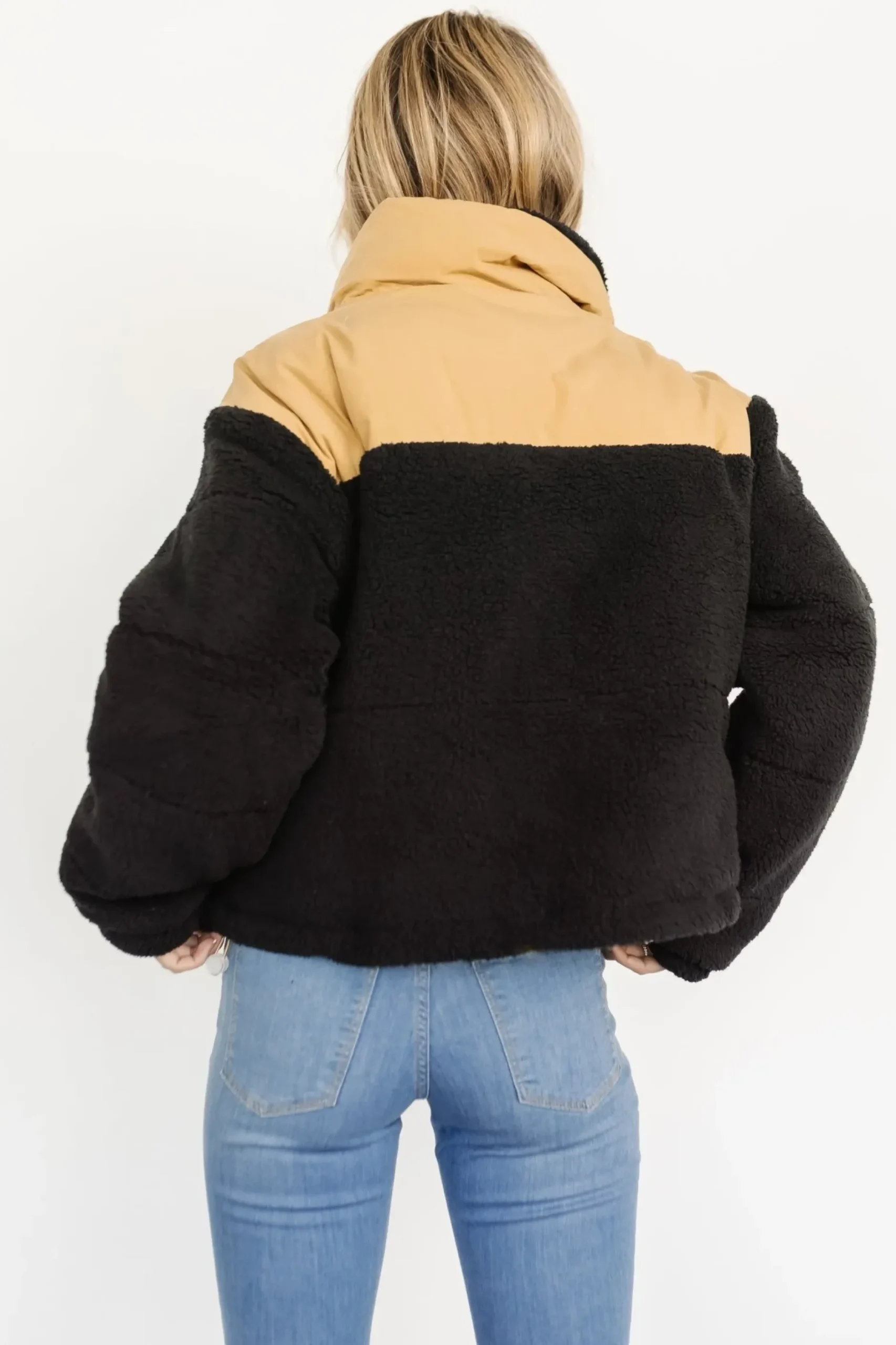 Baltic Born outerwear|Weekender Sherpa Puffer Jacket | Khaki + Black