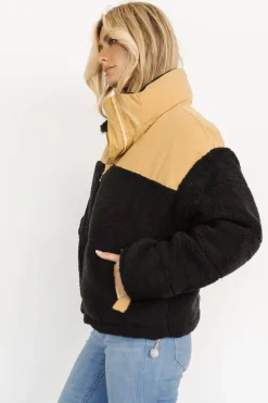Baltic Born outerwear|Weekender Sherpa Puffer Jacket | Khaki + Black
