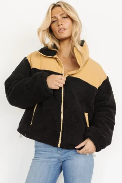 Baltic Born outerwear|Weekender Sherpa Puffer Jacket | Khaki + Black
