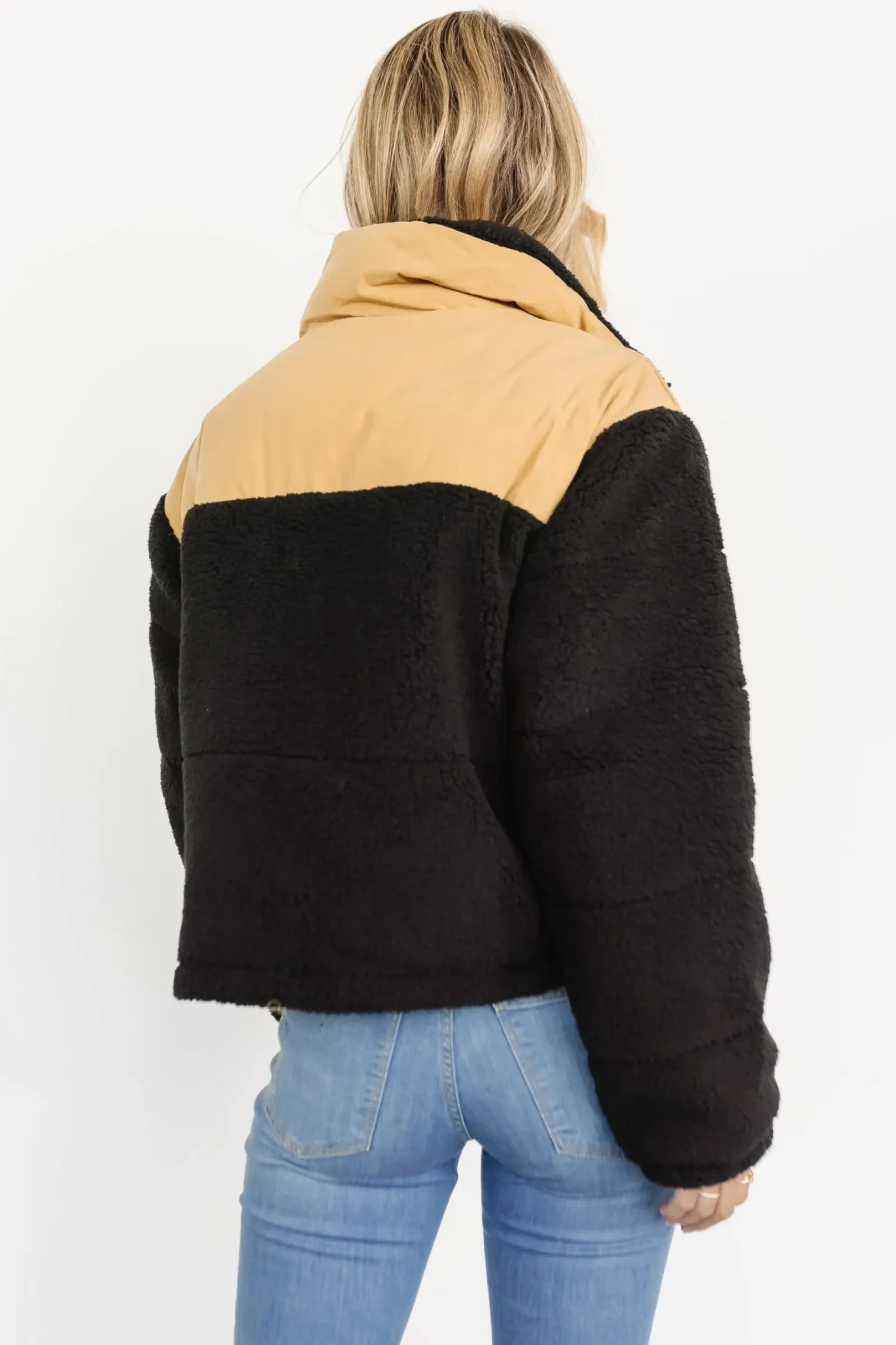 Baltic Born outerwear|Weekender Sherpa Puffer Jacket | Khaki + Black