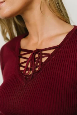 Baltic Born blouses + shirts|Wendi Ribbed Top | Mulberry