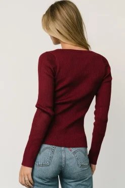 Baltic Born blouses + shirts|Wendi Ribbed Top | Mulberry