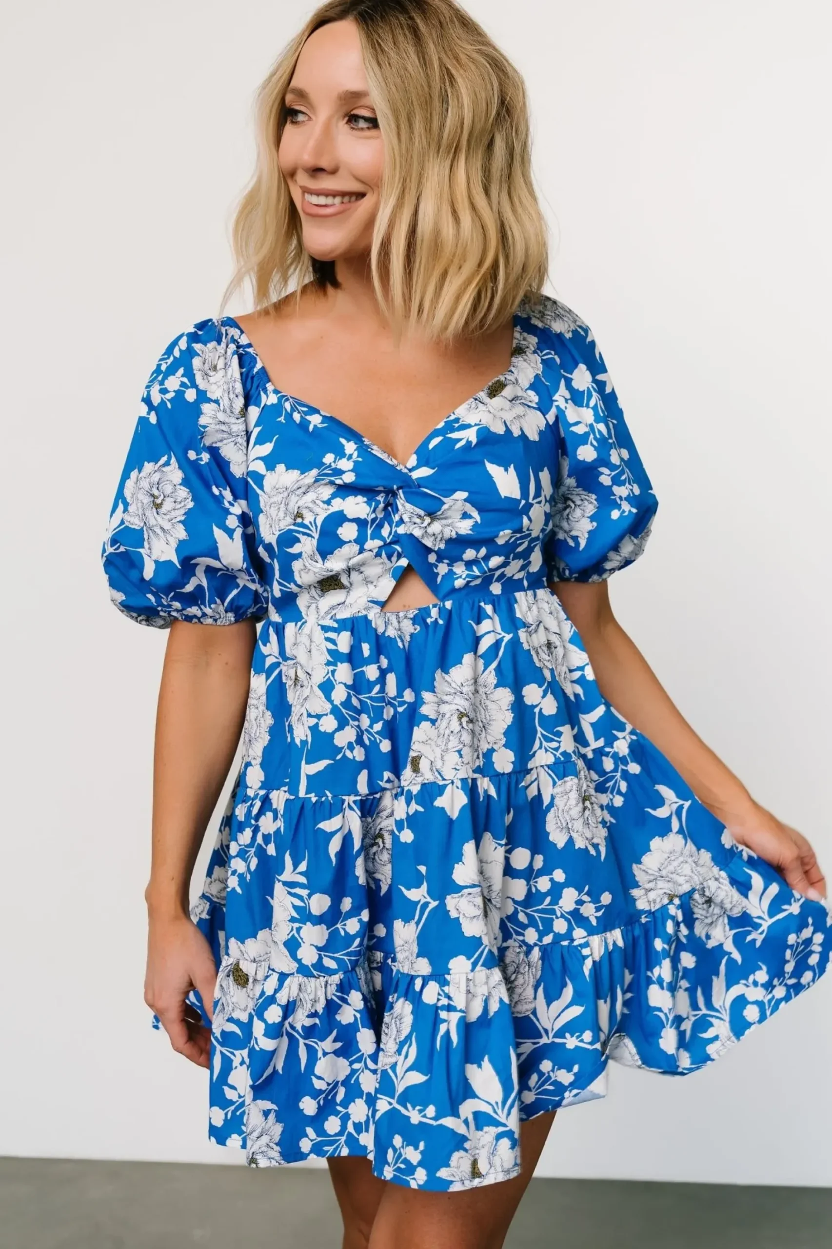 Baltic Born short dresses|Westbrook Mini Dress | Blue Floral