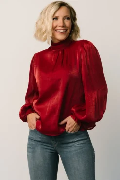Baltic Born blouses + shirts|Willa Shimmer Top | Wine