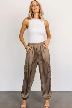 Baltic Born pants|William Satin Jogger Pants | Olive