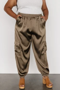 Baltic Born pants|William Satin Jogger Pants | Olive