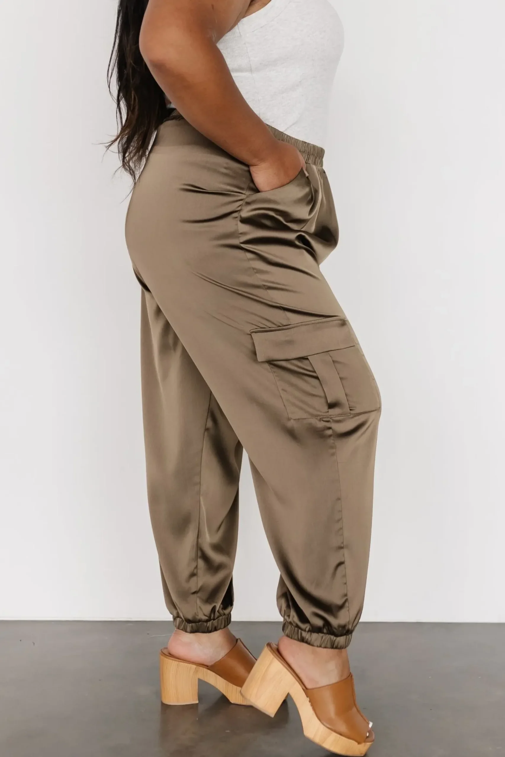 Baltic Born pants|William Satin Jogger Pants | Olive
