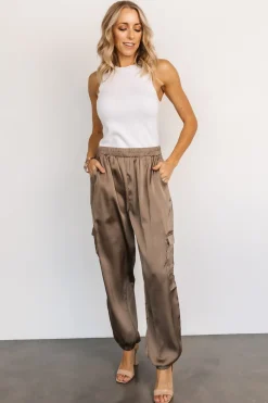 Baltic Born pants|William Satin Jogger Pants | Olive