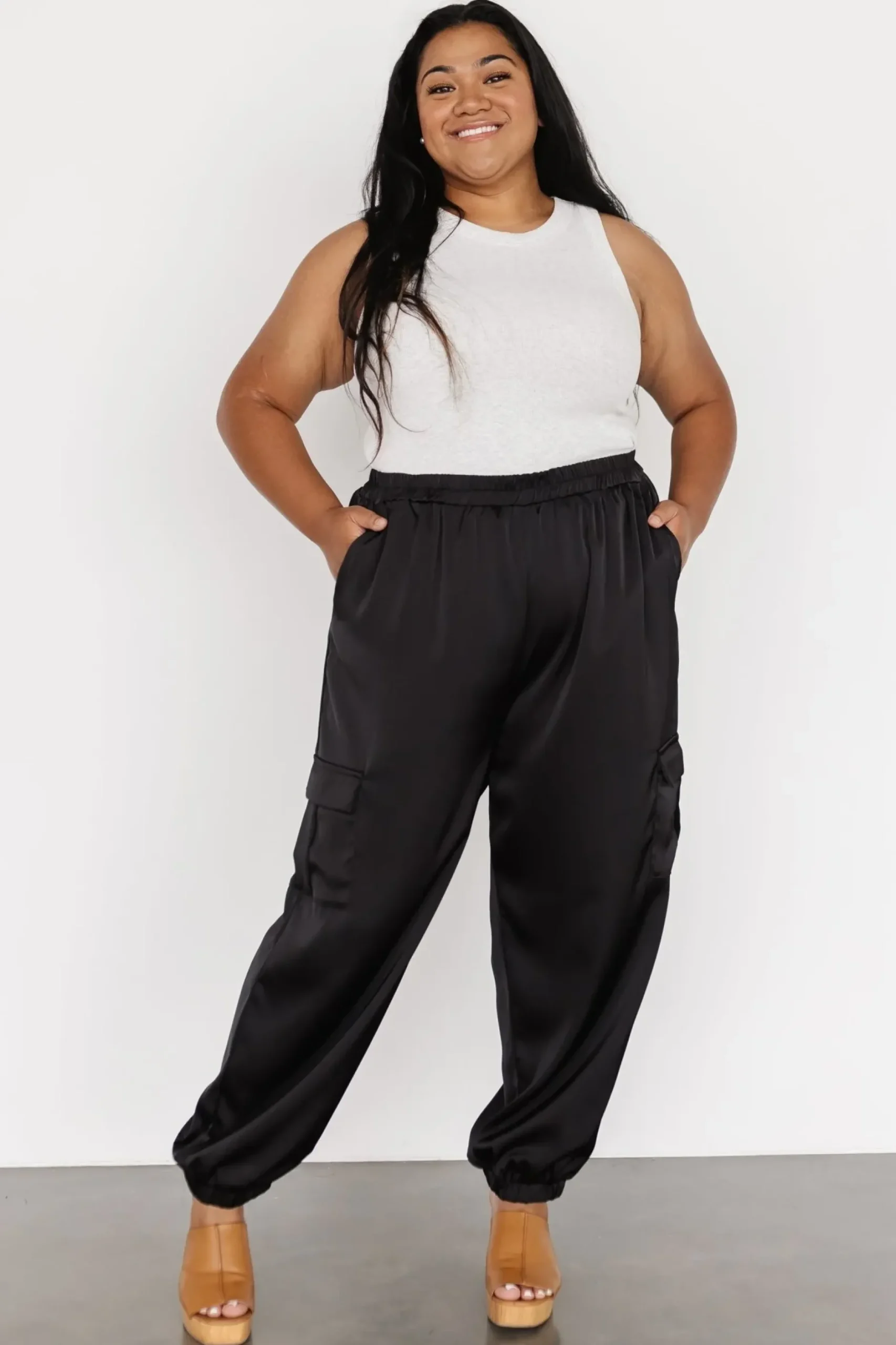 Baltic Born pants|William Satin Jogger Pants | Black