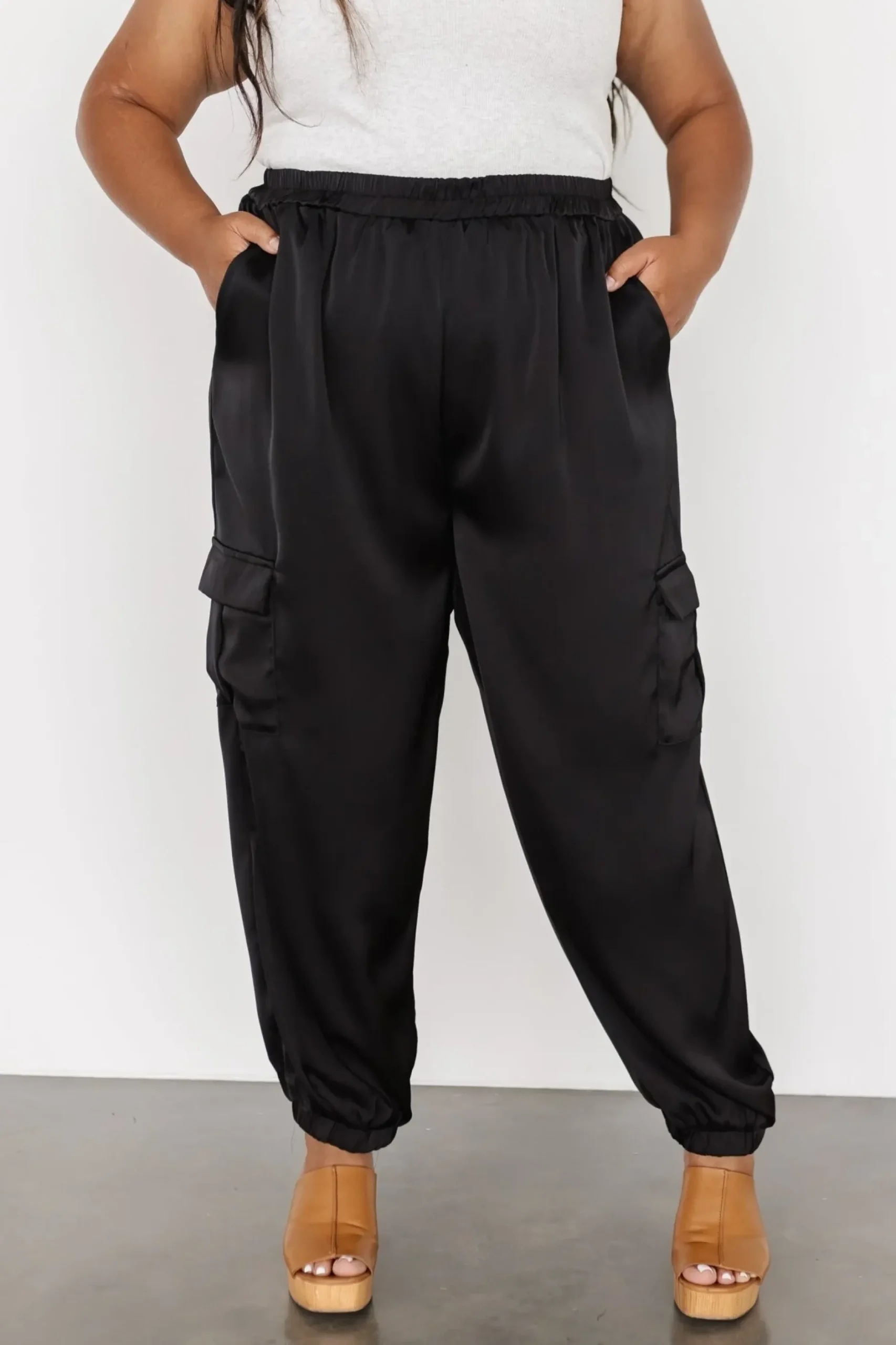 Baltic Born pants|William Satin Jogger Pants | Black