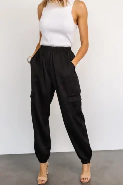 Baltic Born pants|William Satin Jogger Pants | Black