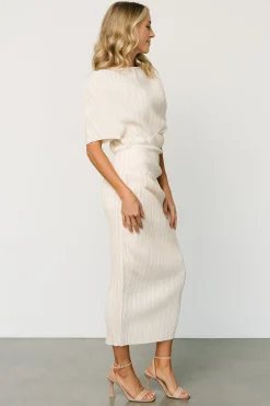 Baltic Born midi dresses|WINTER ESSENTIALS|Winslow Pleated Midi Dress | Cream