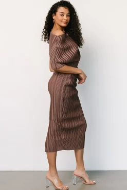 Baltic Born midi dresses|WINTER ESSENTIALS|Winslow Pleated Midi Dress | Mink