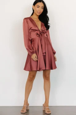 Baltic Born short dresses|WEDDING SUITE|Woodbury Satin Mini Dress | Deep Mauve