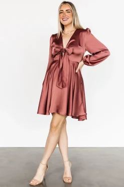 Baltic Born short dresses|WEDDING SUITE|Woodbury Satin Mini Dress | Deep Mauve