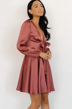 Baltic Born short dresses|WEDDING SUITE|Woodbury Satin Mini Dress | Deep Mauve