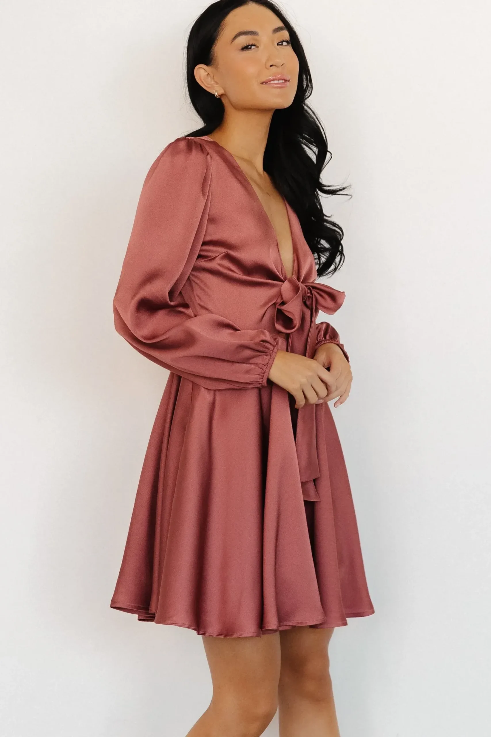 Baltic Born short dresses|WEDDING SUITE|Woodbury Satin Mini Dress | Deep Mauve