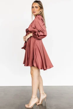 Baltic Born short dresses|WEDDING SUITE|Woodbury Satin Mini Dress | Deep Mauve