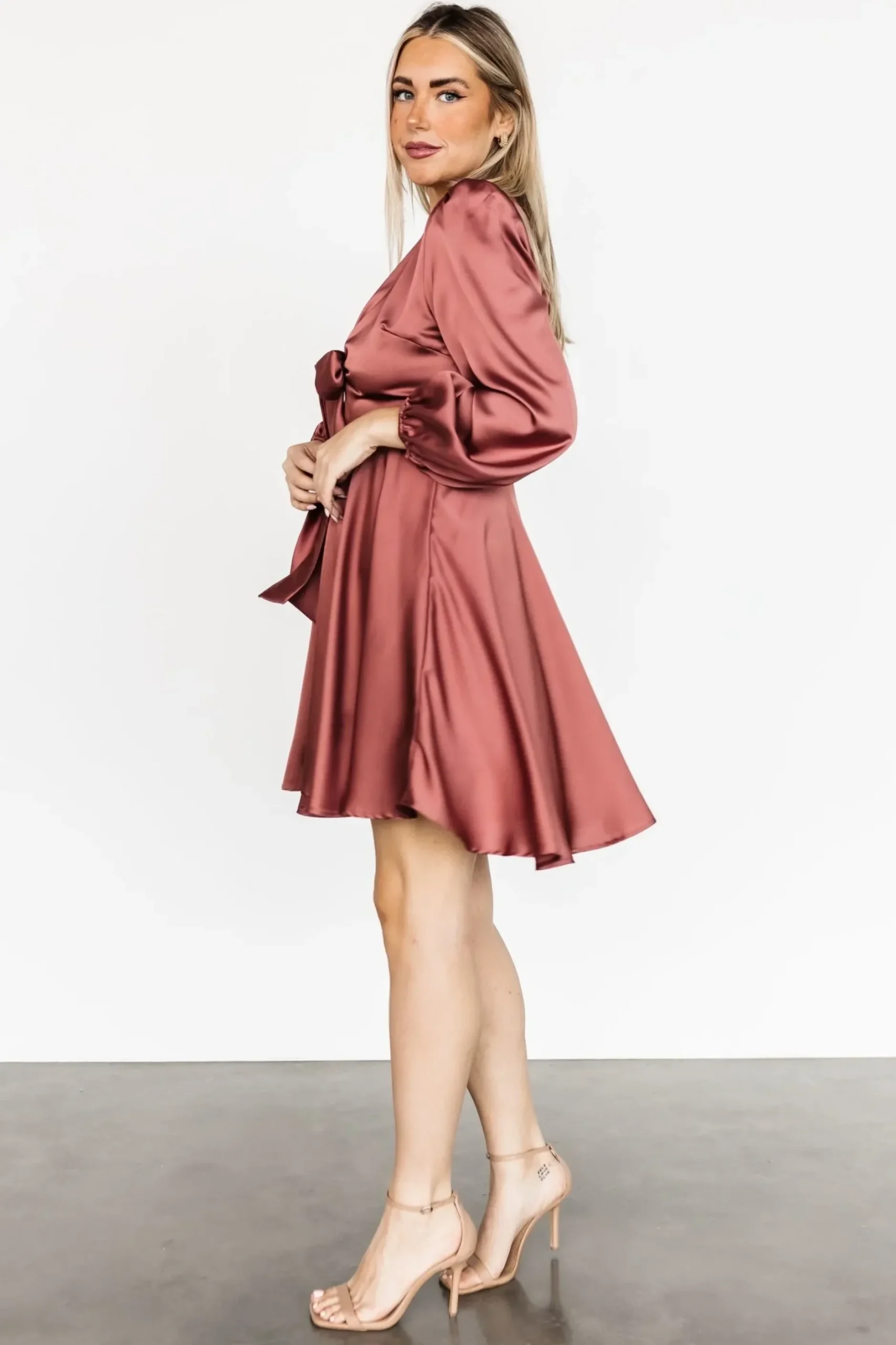 Baltic Born short dresses|WEDDING SUITE|Woodbury Satin Mini Dress | Deep Mauve