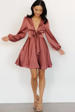 Baltic Born short dresses|WEDDING SUITE|Woodbury Satin Mini Dress | Deep Mauve