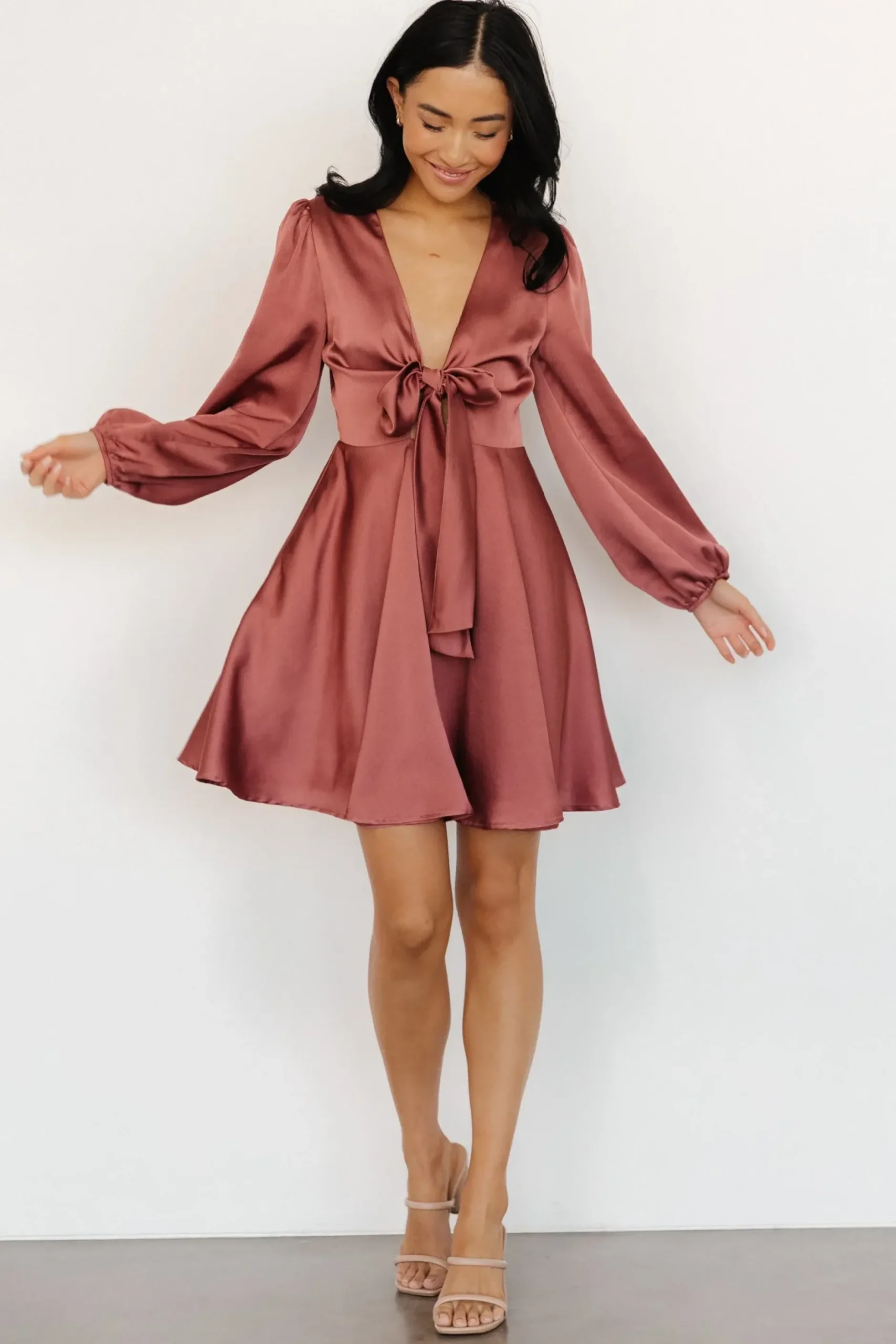 Baltic Born short dresses|WEDDING SUITE|Woodbury Satin Mini Dress | Deep Mauve
