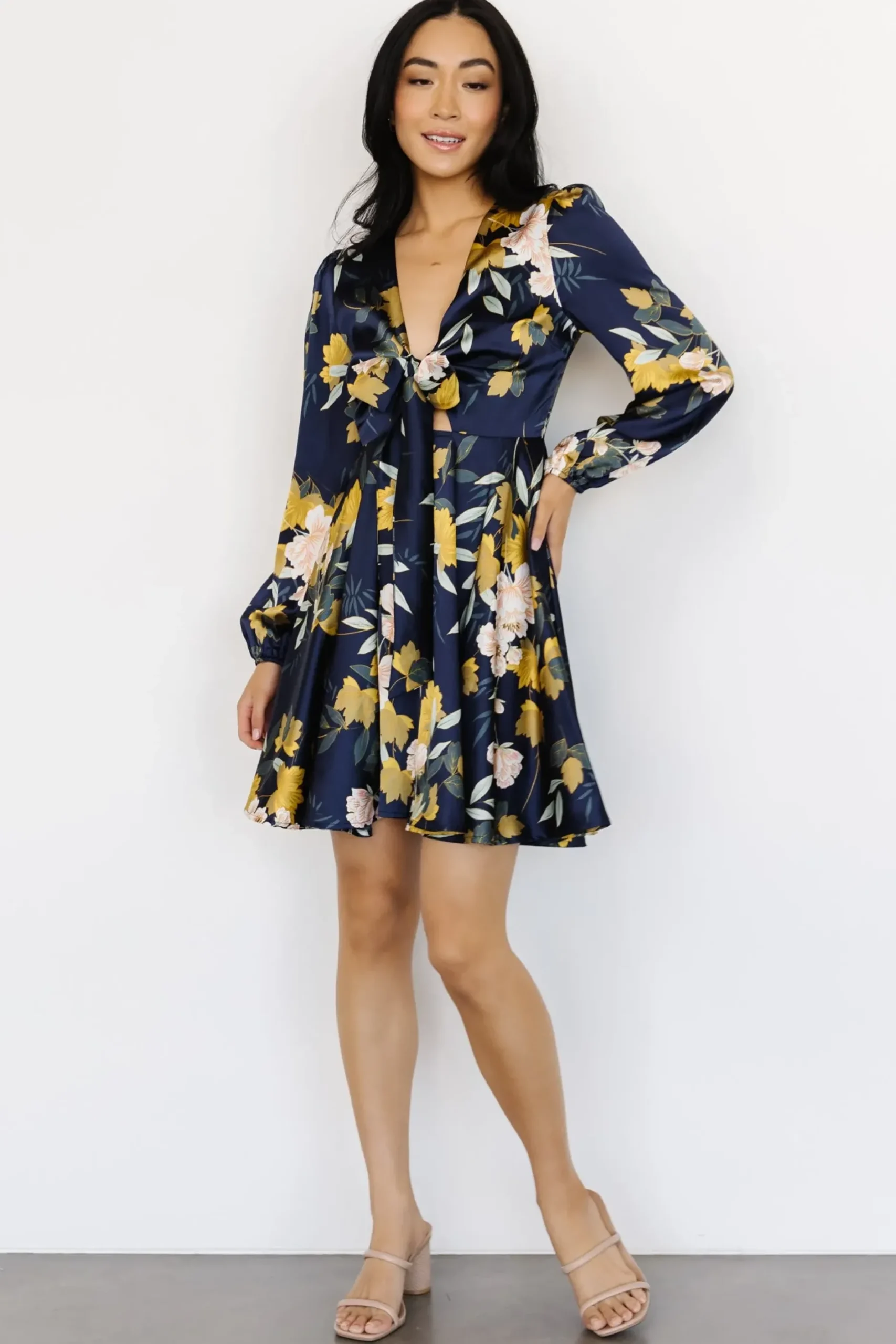 Baltic Born short dresses|WEDDING SUITE|Woodbury Satin Mini Dress | Navy Floral