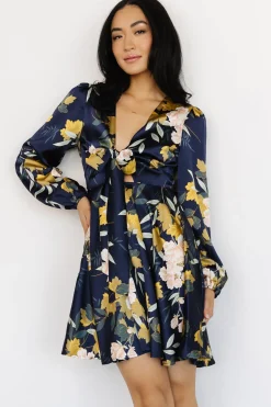 Baltic Born short dresses|WEDDING SUITE|Woodbury Satin Mini Dress | Navy Floral