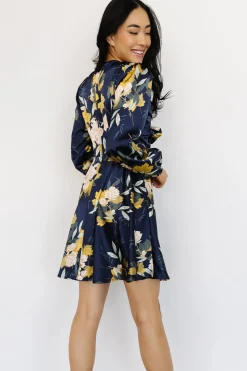 Baltic Born short dresses|WEDDING SUITE|Woodbury Satin Mini Dress | Navy Floral